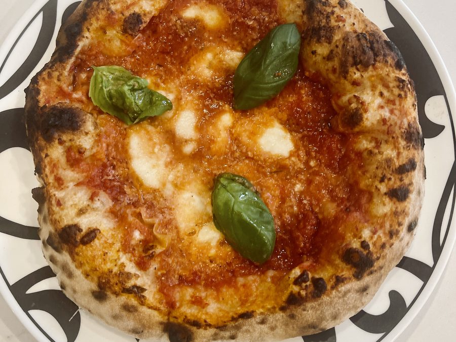 Wood-fired style margherita pizza